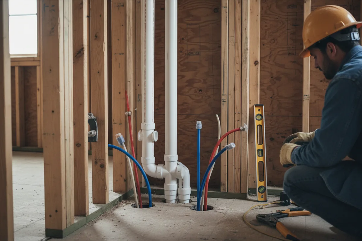 Drain and supply rough-in during Garbage Disposal Repair in Ariel